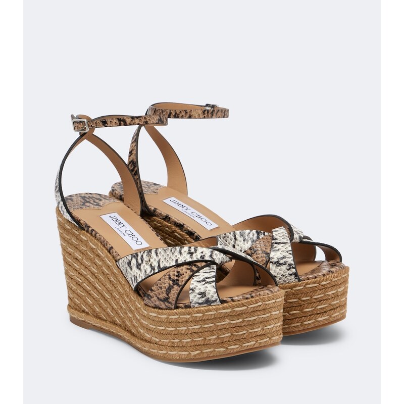 Jimmy Choo Korra snake-print leather espadrilles