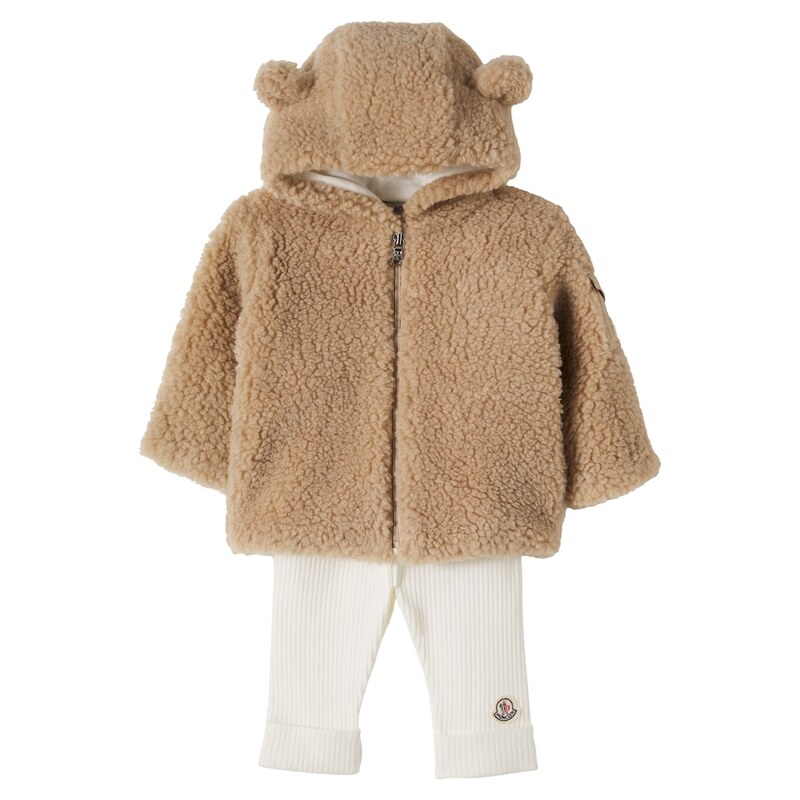 Moncler Enfant Baby teddy and cotton hoodie and leggings set
