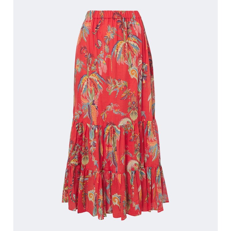 Etro Printed cotton maxi skirt