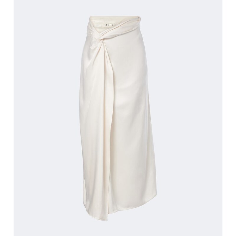 Rohe RÃ³he Gathered satin midi skirt