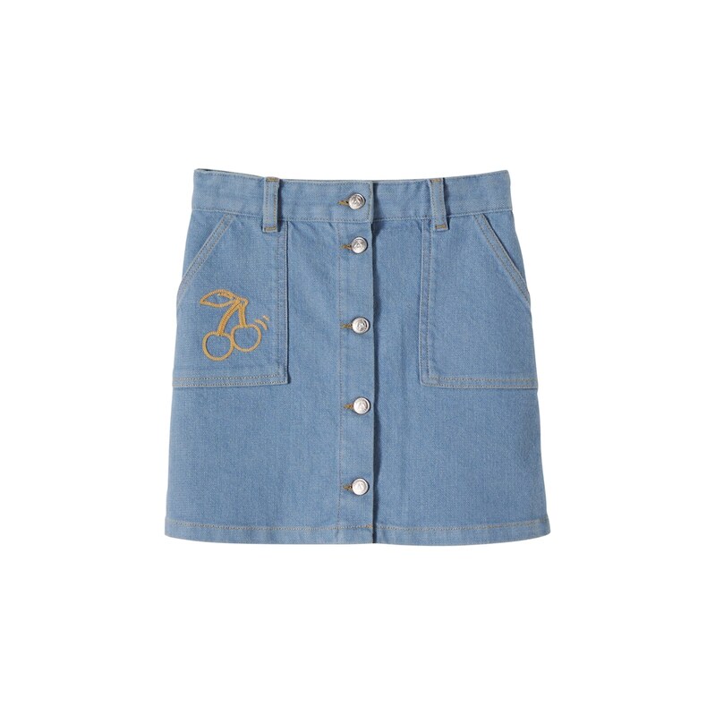 Bonpoint Dexie embroidered denim skirt