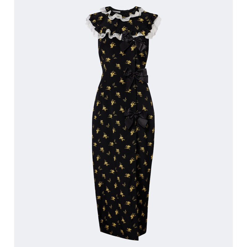 Alessandra Rich Bow-detail floral silk gown