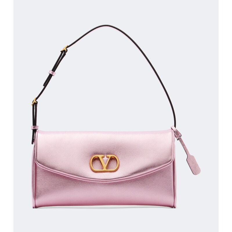 Valentino Garavani DeVain Small metallic leather shoulder bag