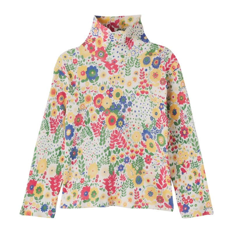 Stella McCartney Kids Floral cotton jersey turtleneck top