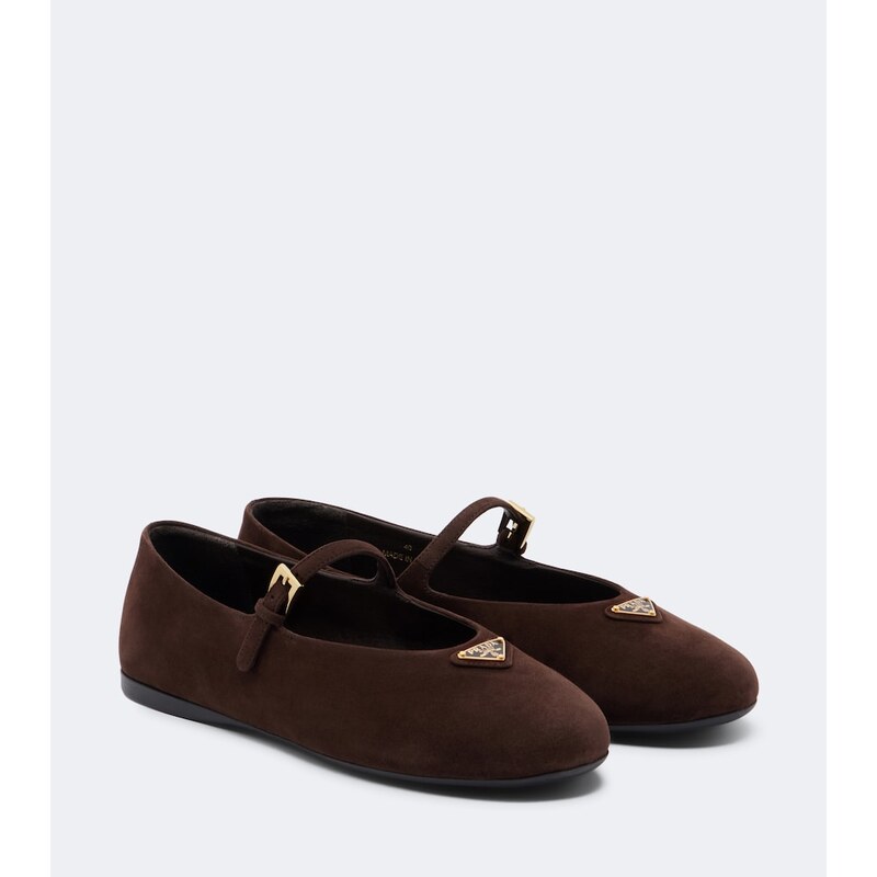 Prada Suede Mary Jane flats