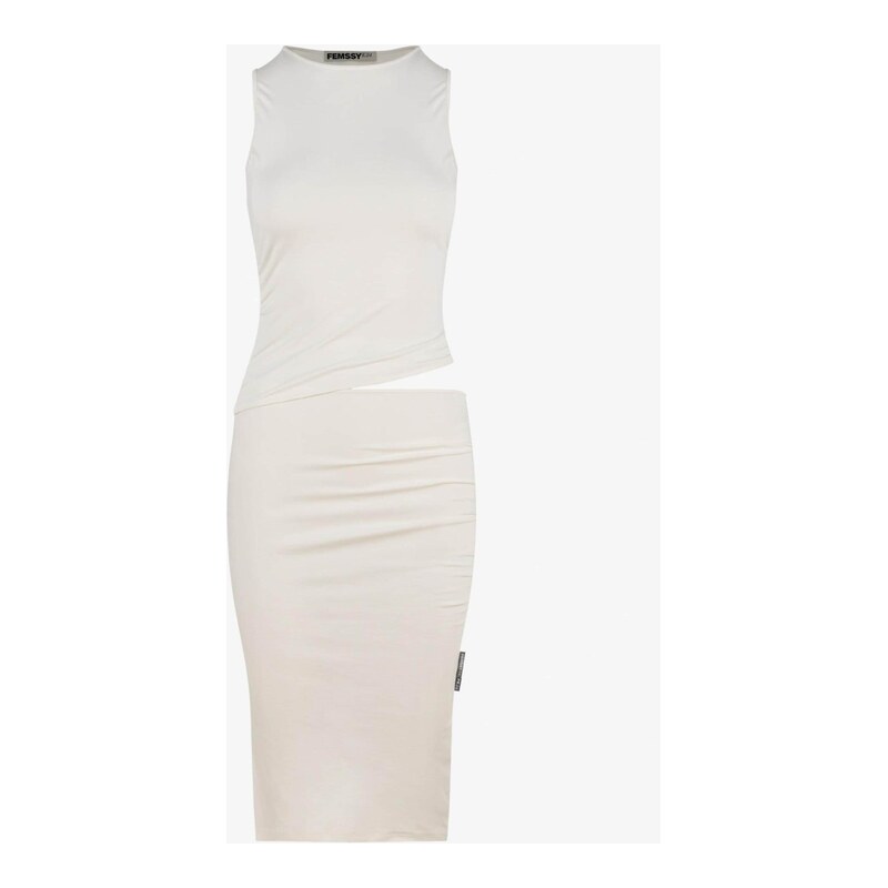 FEMSSY Šaty TALIA DRESS BROWN bílá