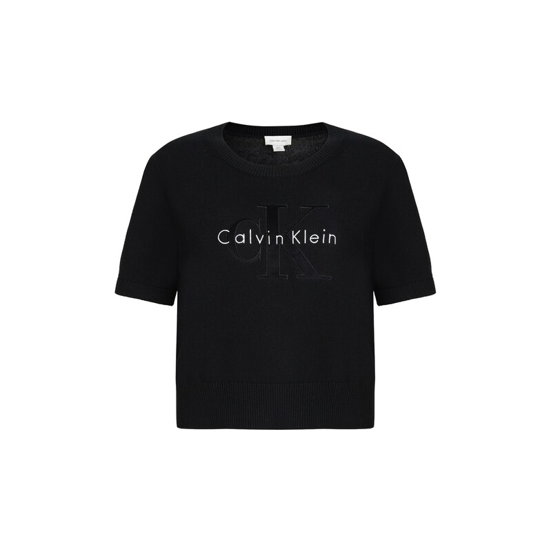 Calvin Klein Jeans Svetr černá / bílá