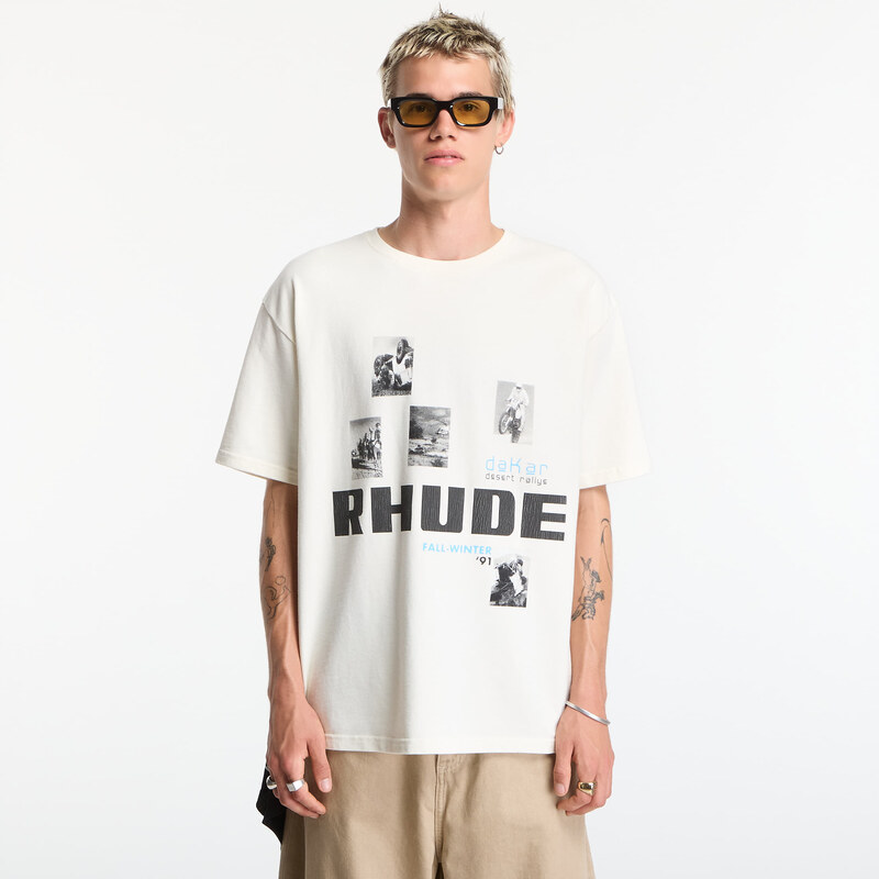 Tričko Rhude Winter 91 Rallye Tee Vintage White/ Black/ Blue XXL