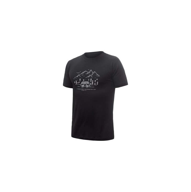 Sensor Merino Active PT Van Life pánské triko krátký rukáv černá