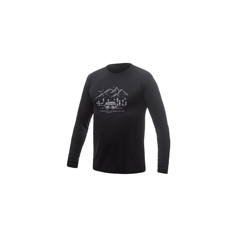 Sensor Merino Active PT Van Life pánské triko dlouhý rukáv černá