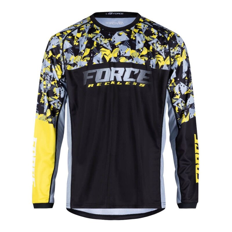 Force Reckless unisex dres dlouhý rukáv černá/žlutá/šedý vel. S