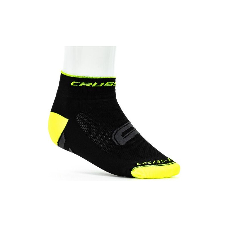 Crussis cyklistické ponožky černá/žlutá vel. 35-38