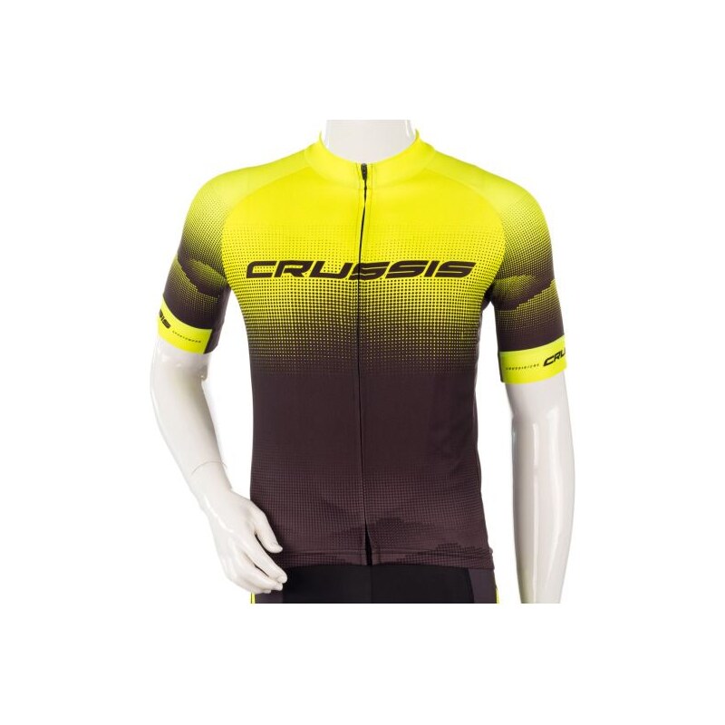 Crussis pánský cyklistický dres krátký rukáv černá/žlutá vel. M