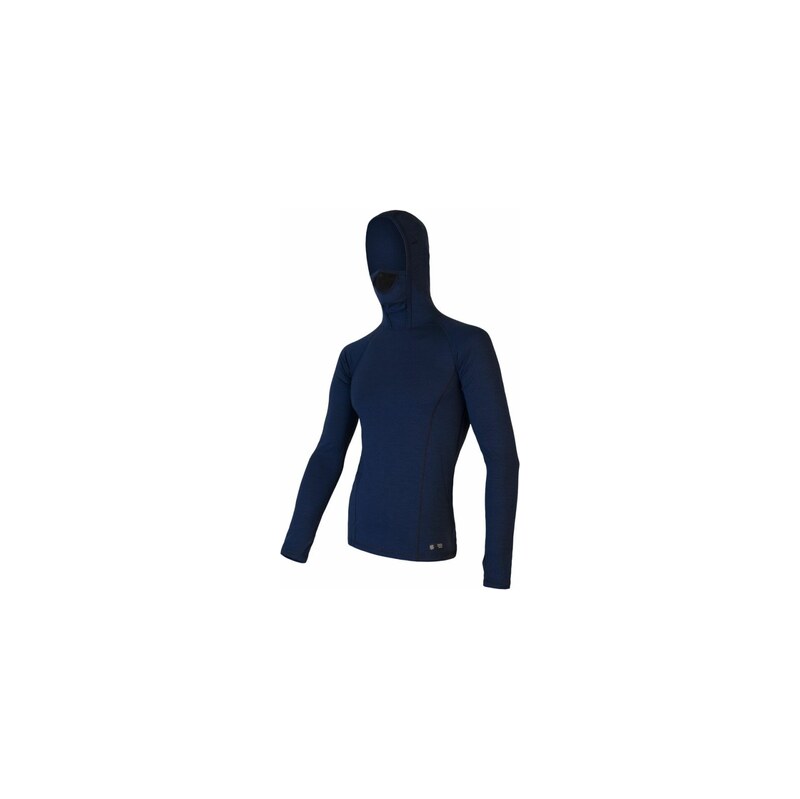 Sensor Merino DF pánské triko dlouhý rukáv s kapucí Deep Blue