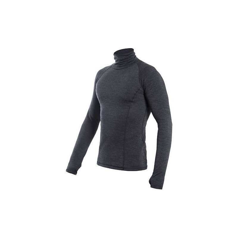 Sensor Merino Bold Neck pánské triko dlouhý rukáv Anthracite