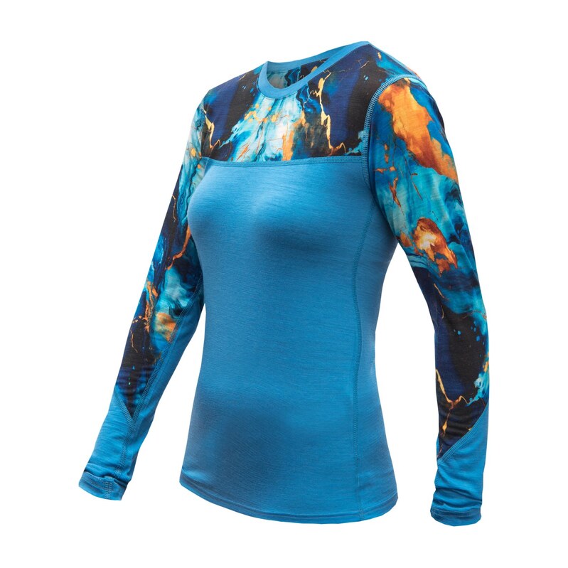 Sensor Merino Impress dámské triko dlouhý rukáv modrá/universe