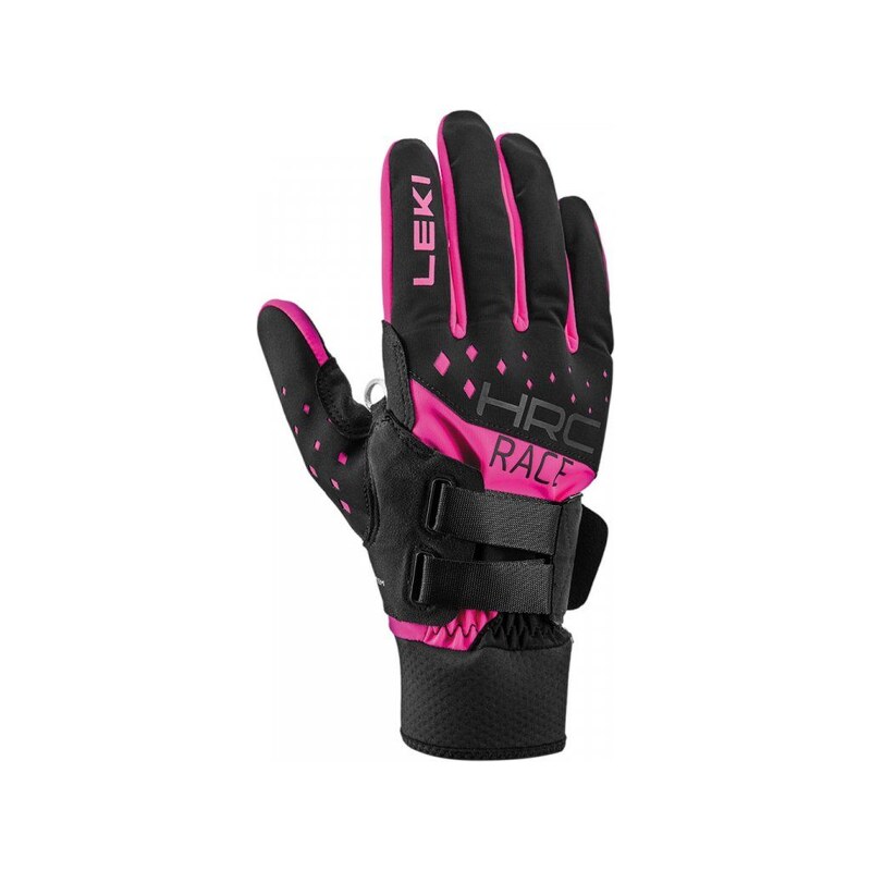 Leki HRC Race Shark běžecké rukavice Black/Pink vel. 7.5
