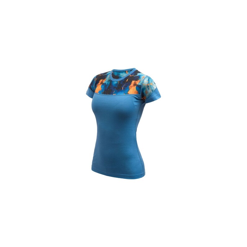 Sensor Merino Impress dámské triko krátký rukáv modrá/Universe