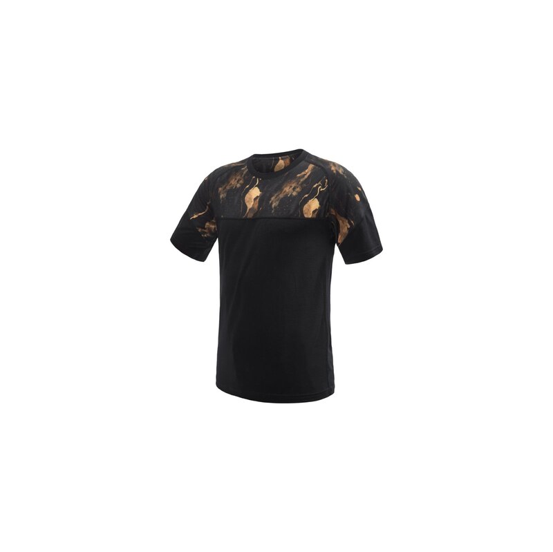 Sensor Merino Impress pánské triko krátký rukáv černá/Cosmos vel