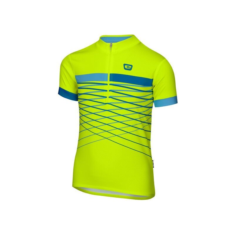 Etape Lucky dětský dres krátký rukáv žlutá fluo/modrá vel. 140