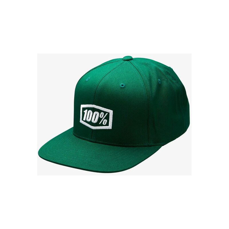 100% Icon Snapback Cap Aj Fit kšiltovka Forest Green