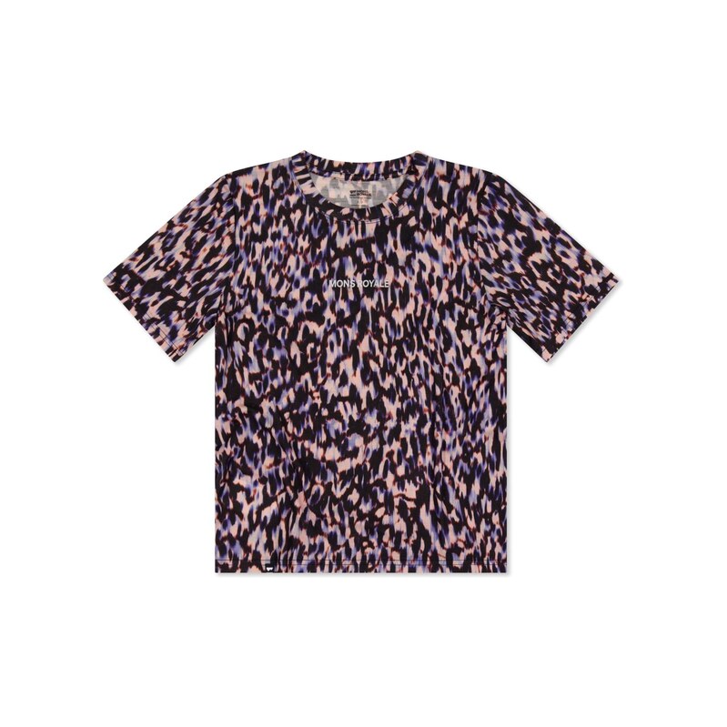 Mons Royale Icon Merino dámské triko krátký rukáv Rock Leopard