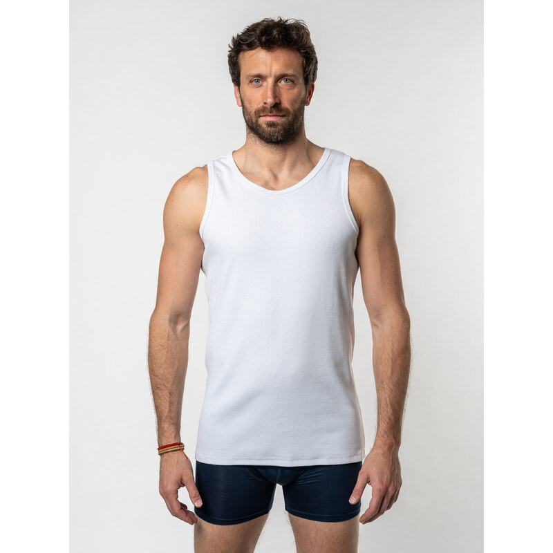 TallGuys Pánské prodloužené tílko | óčko | Pure white
