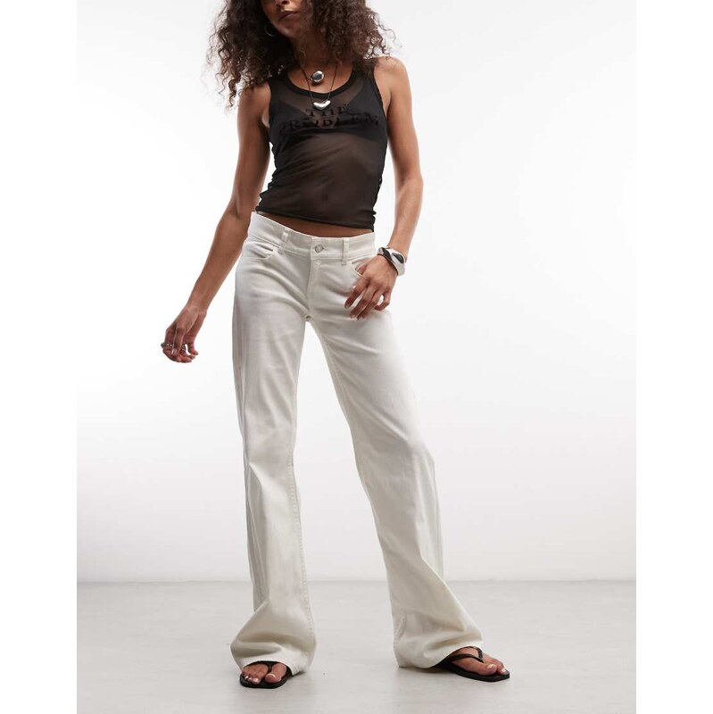 Weekday flare trousers in off-white