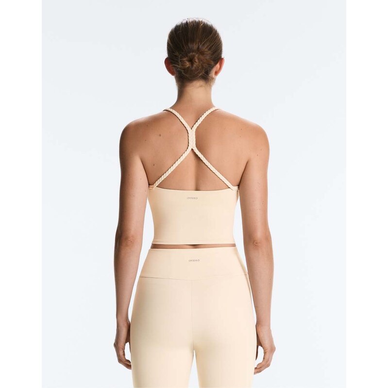 OYSHO Comfortlux braided tank top in sand-Neutral