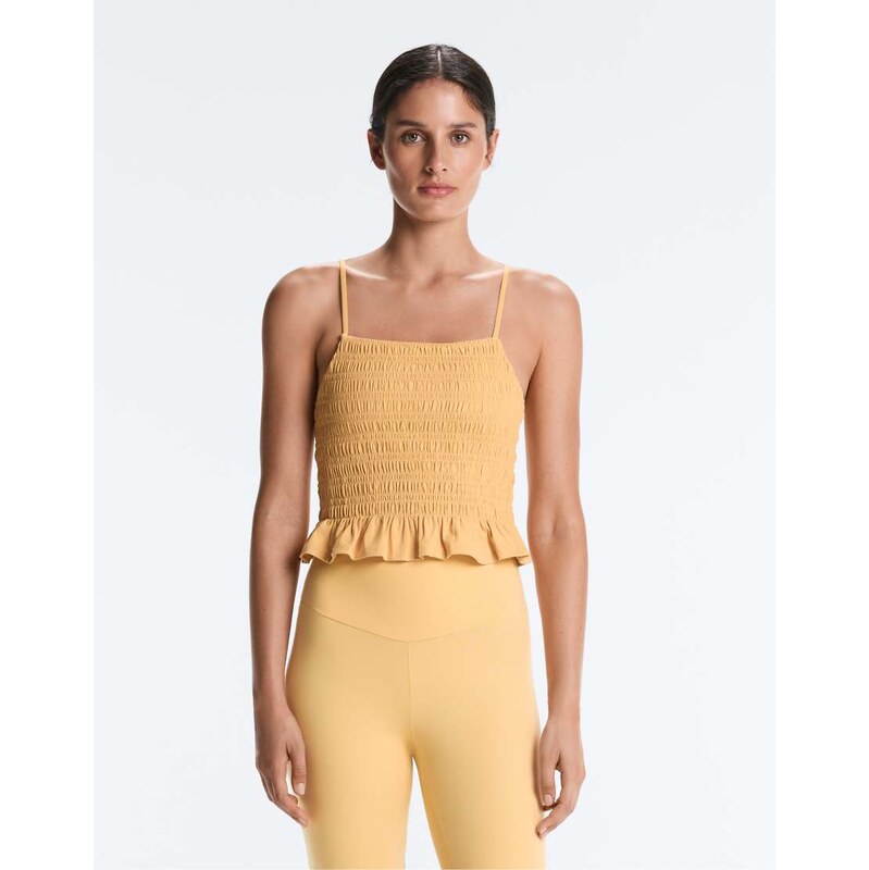 OYSHO Comfortlux smock tank top in yellow