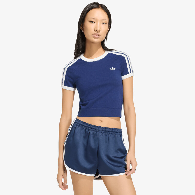 adidas Originals Tričko adidas Knitted T-Shirt Dark Blue/ White