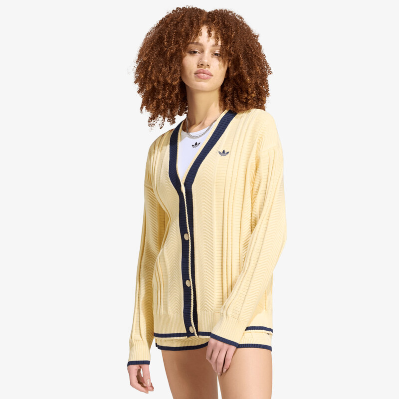 adidas Originals Svetr adidas Cable Knit Cardigan Warm Vanilla S