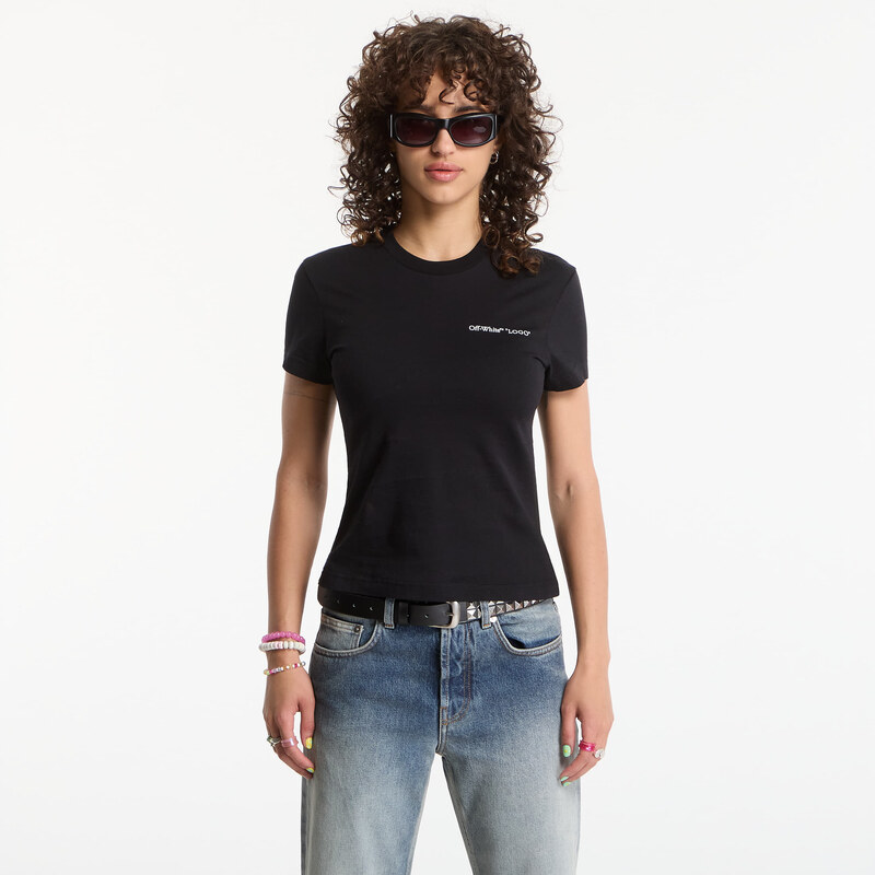 Tričko Off-White Logo Quote Fitted Tee Black L