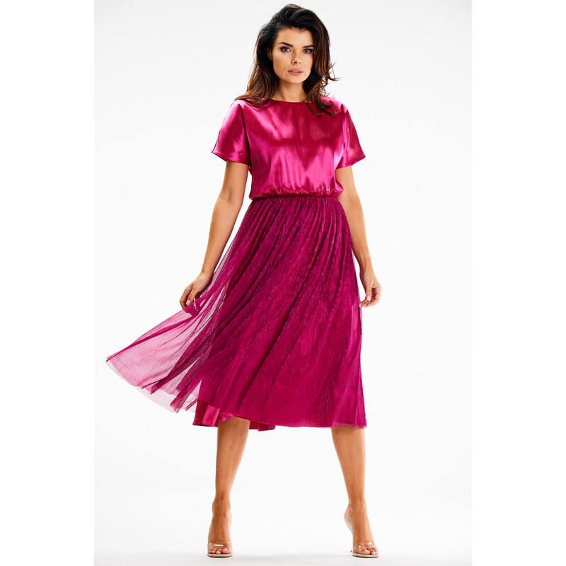 Awama Womans Dress A627 Fuchsia