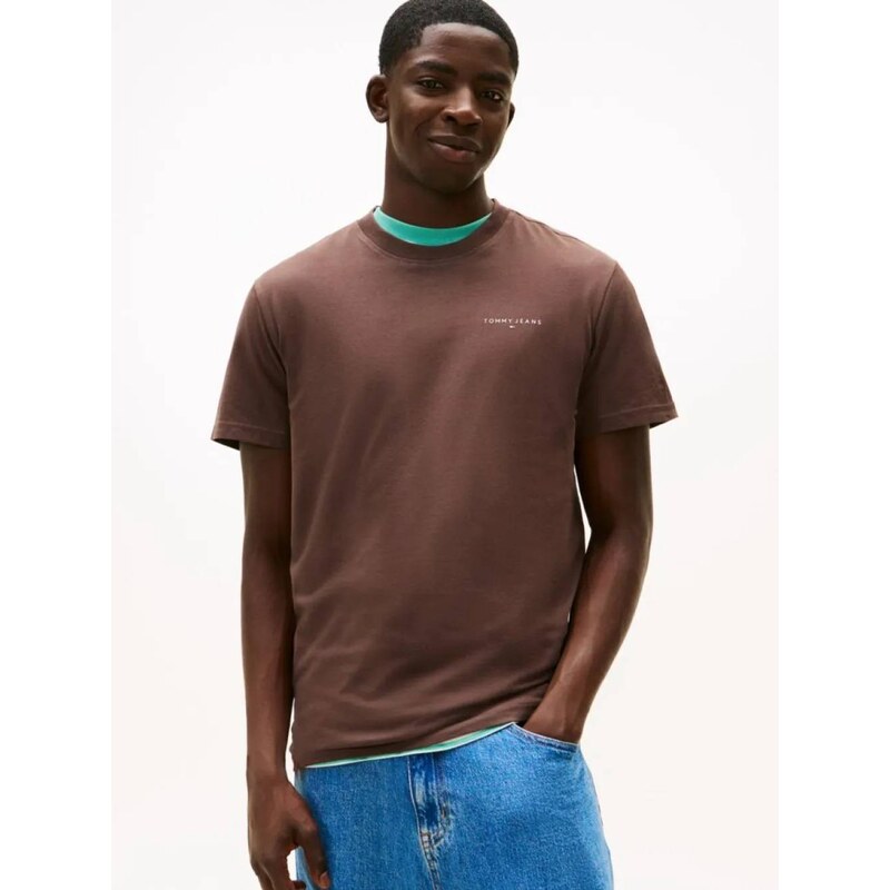 Tommy Hilfiger Tommy Jeans pánské hnědé tričko