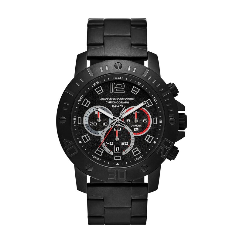Skechers Muži Stainless Steel Chronograph hodinky v Černá