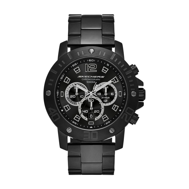 Skechers Muži Stainless Steel Chronograph hodinky v Černá