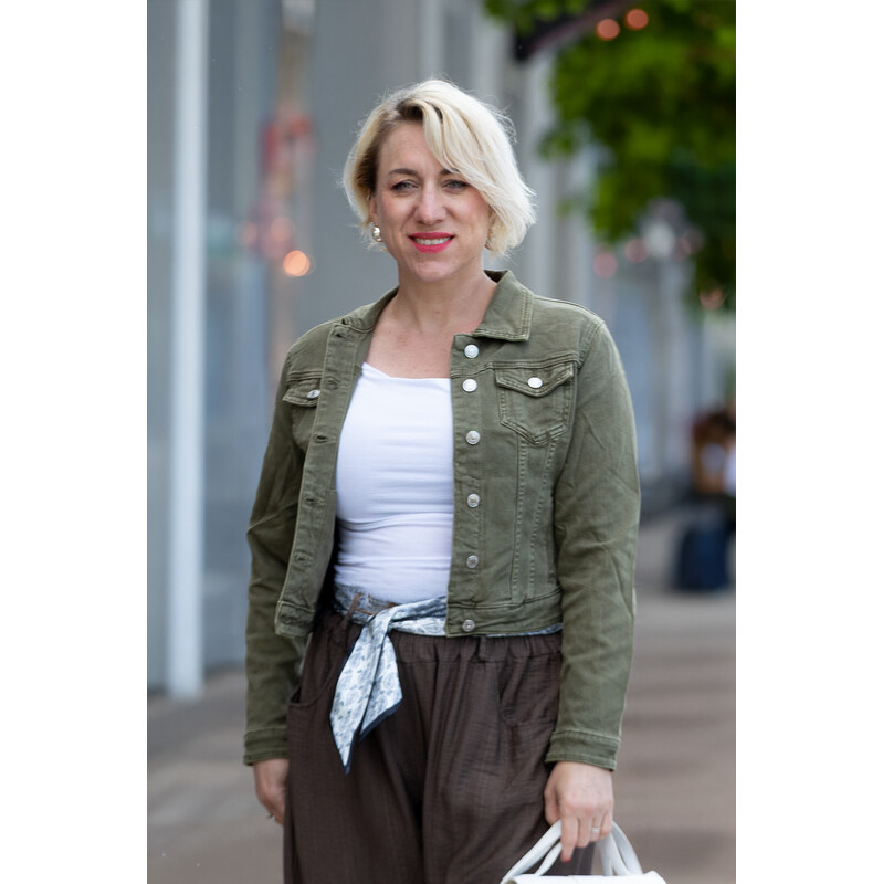 Re-dress jeans Džínová bunda GRAS [C1009-3] Barva: Khaki,