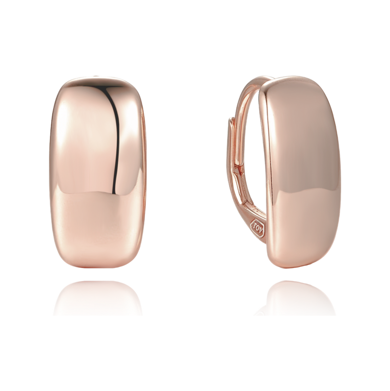 MINET Moderní stříbrné pozlacené rosegold náušnice