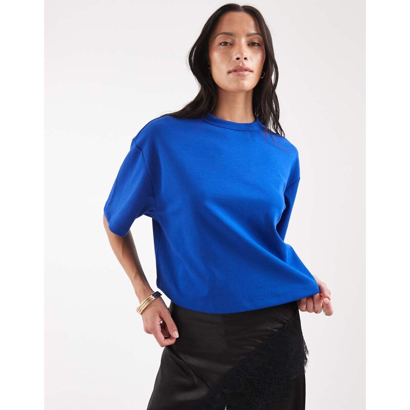 ASOS DESIGN breatheMAX interlock boxy crop short sleeve t-shirt