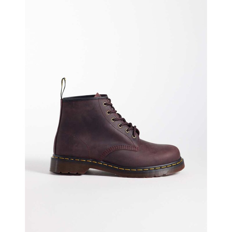 Dr Martens 101 6 eye boots in dark brown crazy horse