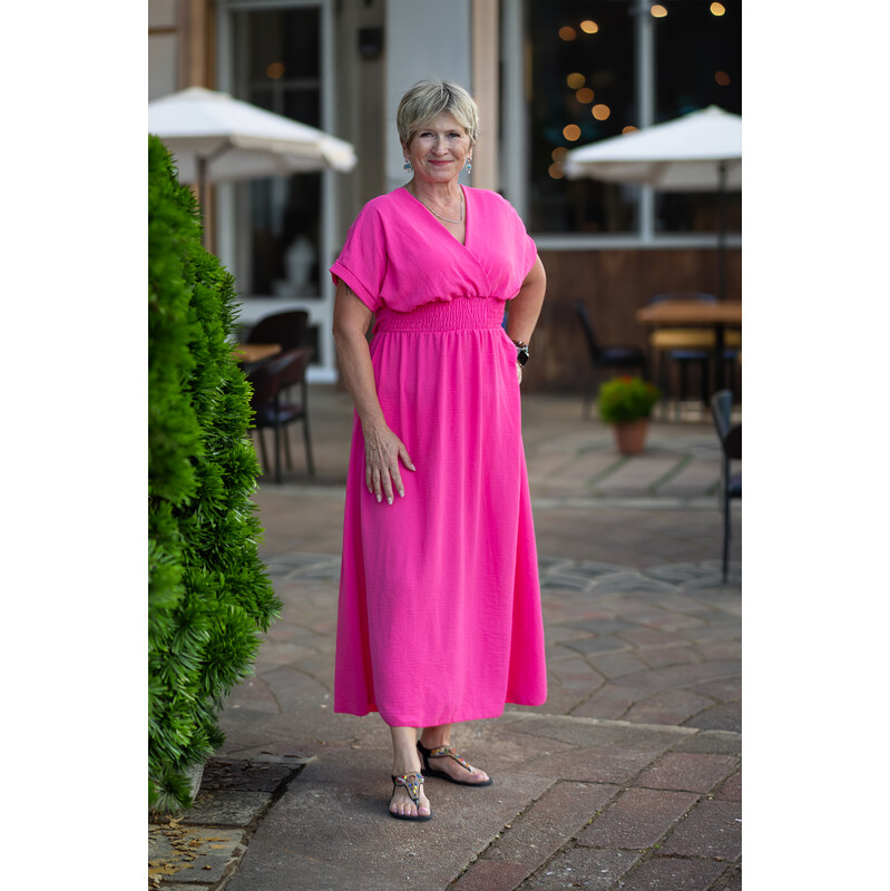 Italy fashion Letní šaty ANITA Barva: Růžová, Velikost: UNI: L