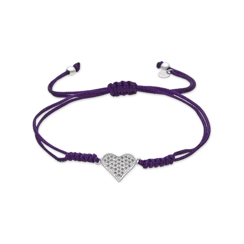 Luxenter Náramek Heart tmavě fialová