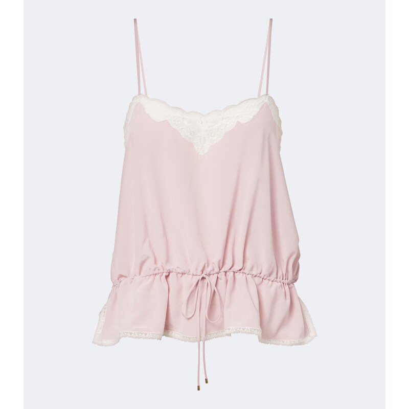 Chloe ChloÃ Lace-trimmed silk crÃªpe de chine camisole