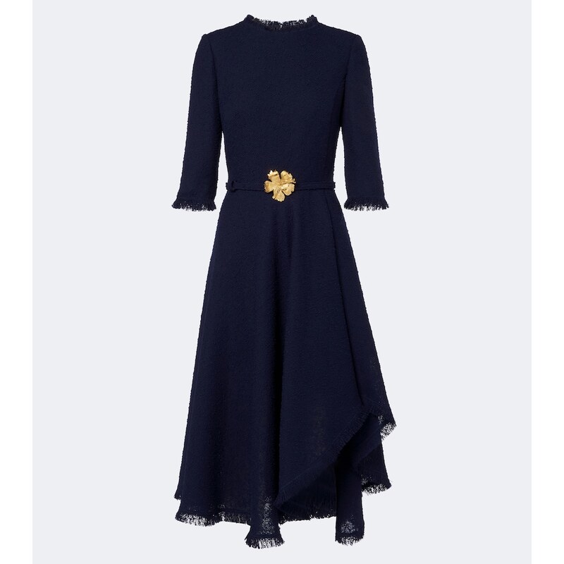 Oscar de la Renta Embellished tweed midi dress