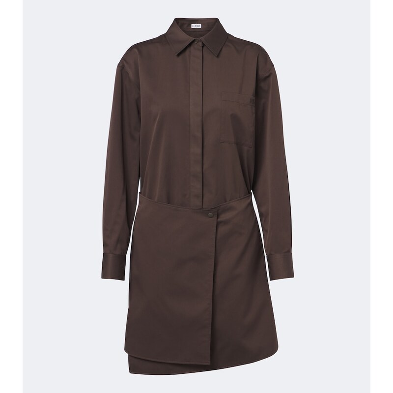 Loewe Double L cotton and silk shirt dress