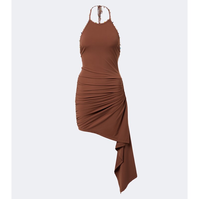 Christopher Esber Embellished halterneck jersey minidress