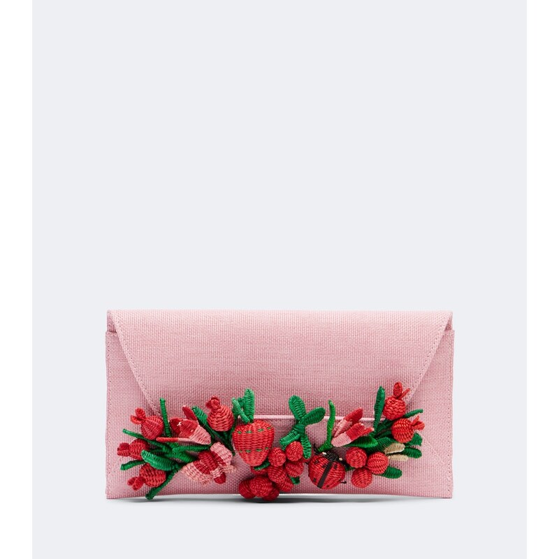 Aquazzura Botanica appliquÃ raffia clutch