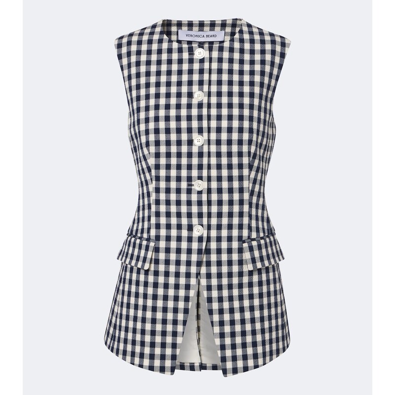 Veronica Beard Lois gingham cotton vest