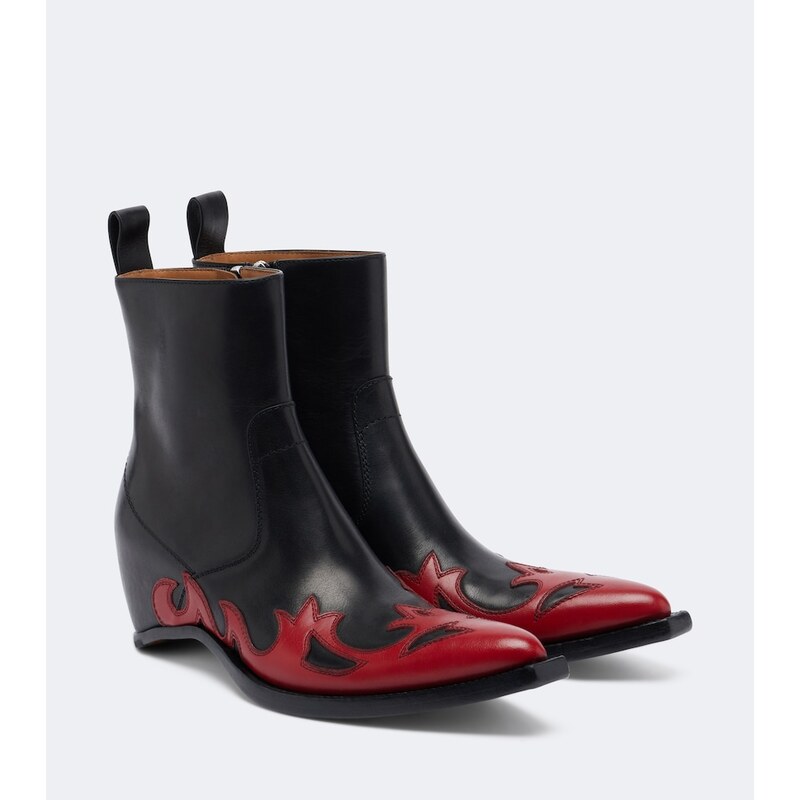 Maison Margiela Heel-Less leather cowboy boots